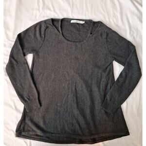 Stitches And Stripes Sweater Womens Medium Gray Knit Pullover Round Neck Casual